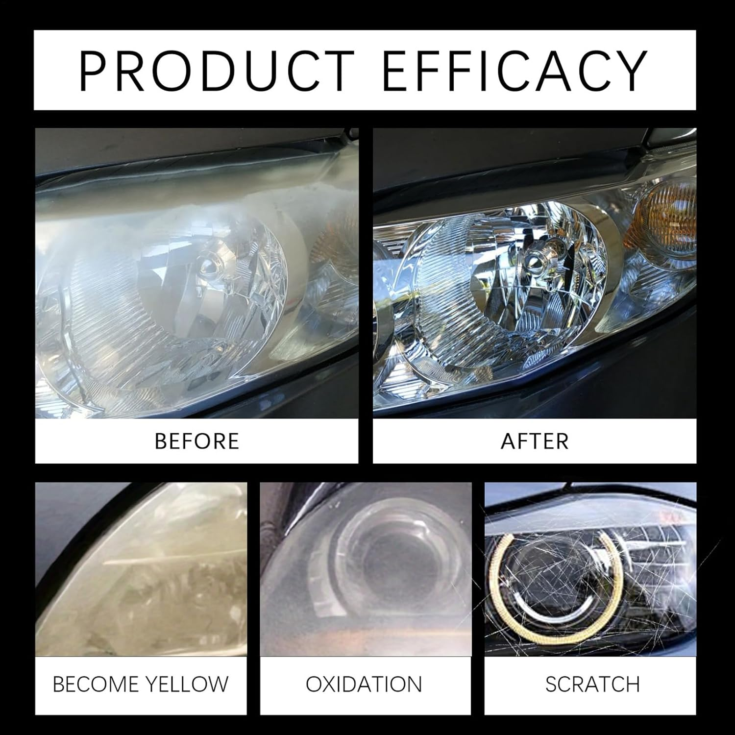 Ungtyb Headlight Restorer - Auto Headlamp Care Agent | 4-In-1 Waterproof Gentle Headlight Restoration Agent for Vehicle, Truck, Automotive Lens Repair