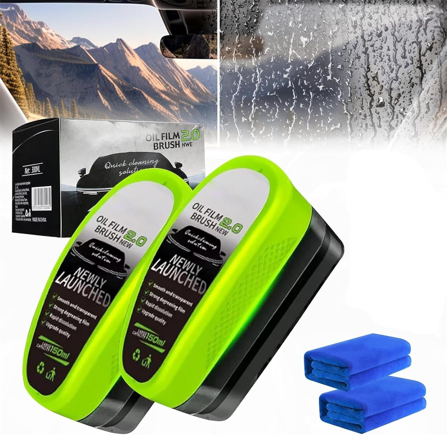 Automotive Oil Film Cleaning Brush for Car Windows, Glass Cleaning Board, Anti-Fog Rain Glass Cleaner, Effective Oil Film Remover for Windshield and Window Cleaning（2 PCS） image number 6