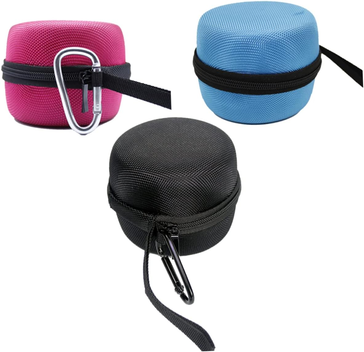 QUMIIRITY Outdoor Portable Speaker Storage Bag with Hook Compact Compression Resistant Design for Travel Hiking Camping Includes Detachable Carabiner Cable Organization Red Random Color