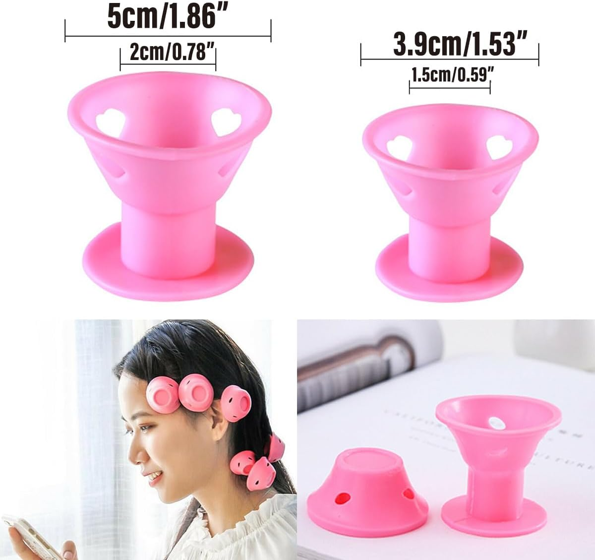 10PCS No Heat Hair Curlers Clip DIY Magic Silicone Soft Rollers Care Heatless, Two Sizes, Easy to Use - Perfect for Loose Waves & Spiral Ringlets image number 1
