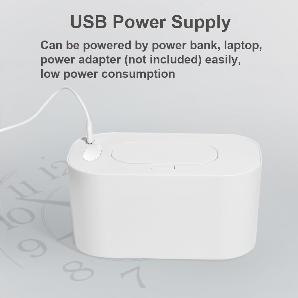 Baby Wipe Warmer Large Capacity Baby Wet Wipes Warmer Dispenser USB Powered, Constant Temperature Heating Pink Constant Temperature