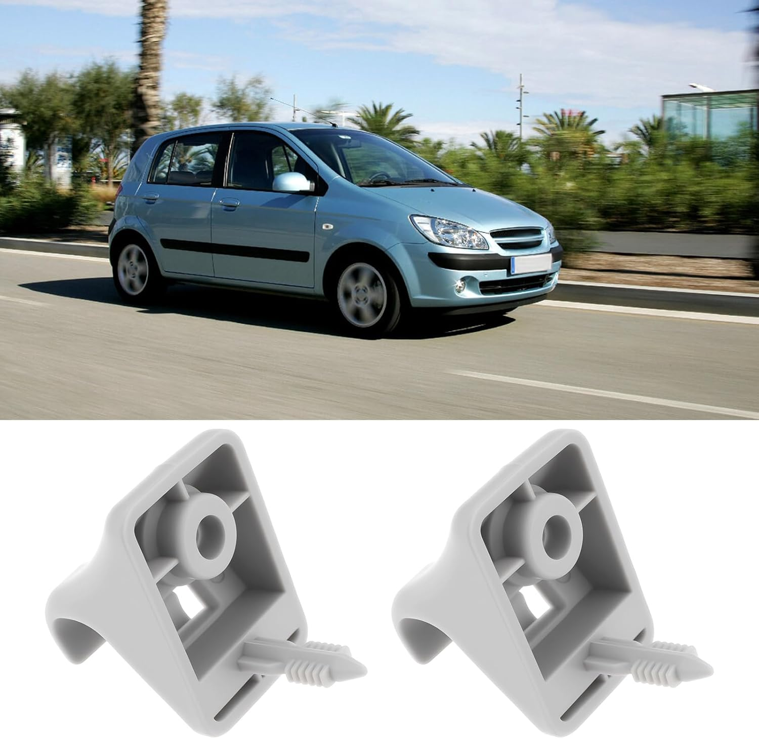 SING F LTD 2PCS Sun Visor Retaining Clips 852351C300QS Compatible with Hyundai Getz 2002-2011 Gray image number 3