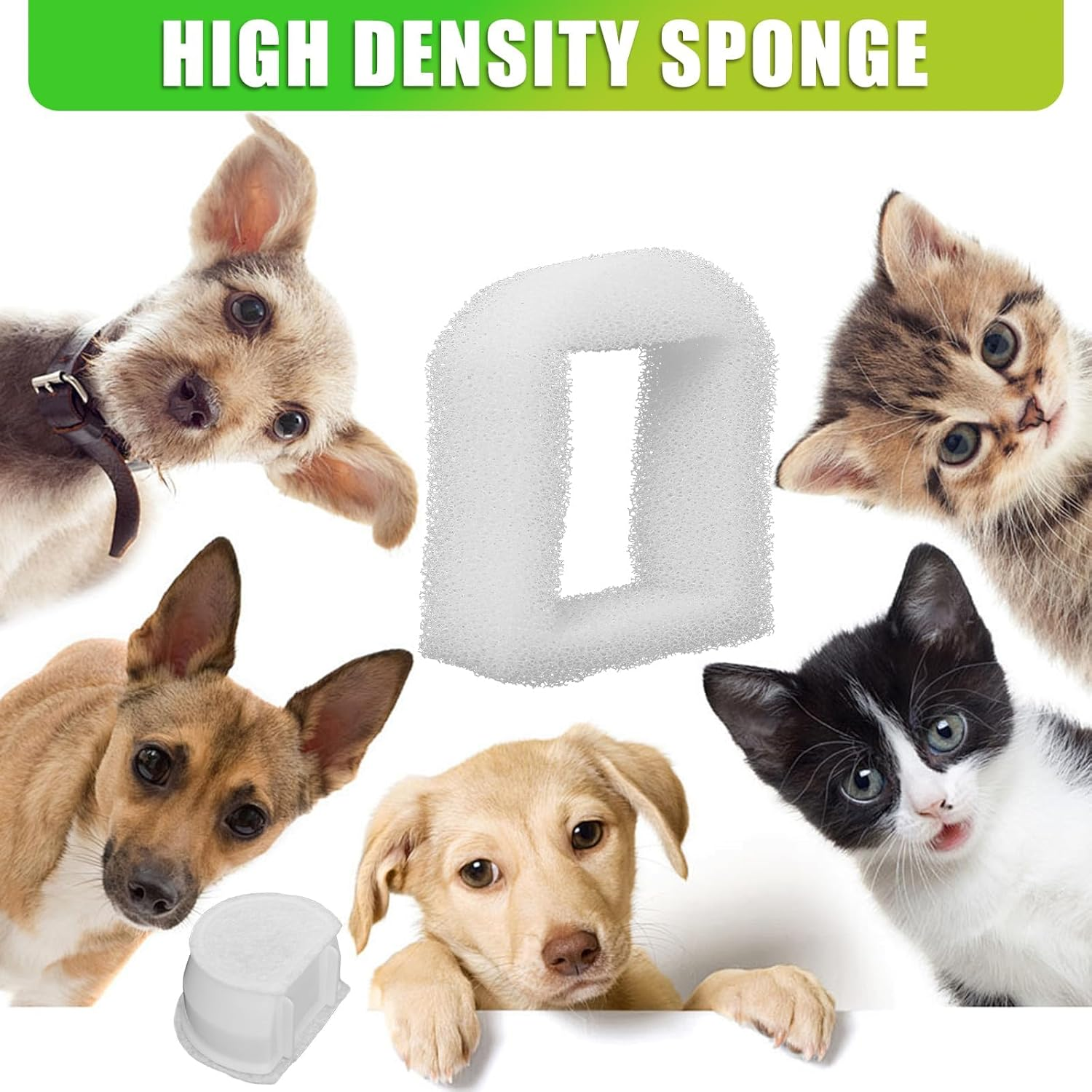 Poweka Foam Pre-Filter and Carbon Filter Compatible with Petsafe Drinkwell Fountain Stainless Steel 360 Avalon Pagoda Seascape and Sedona, Dogs and Cat Animal Water Fountain Prefilter (16 Pack) - Combination 2 image number 5