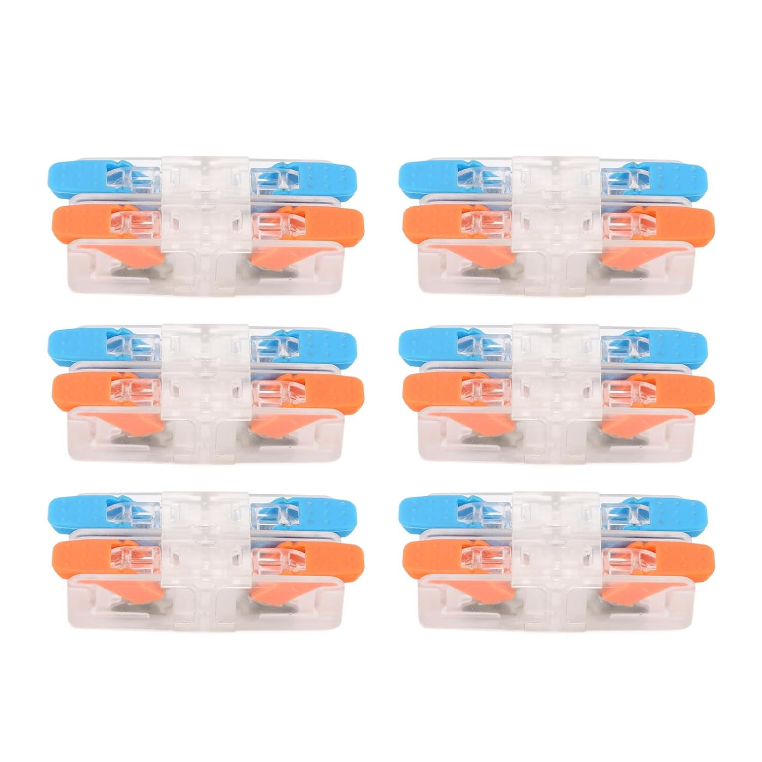 10 Pack Compact Electrical Wire Connectors, 2 in 2 Out Lever Wire Splices, Transparent Body, 41A 450V, Ideal for Circuit Inline Splicing Butt image number 3