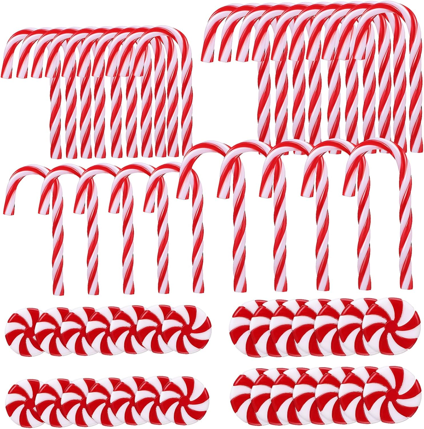 60Pcs Candy Decorations Christmas Tree Candy Ornaments Winter Holiday Ceiling Pendant Christmas Sweets Ornaments Candy Cane Decoration Candy Cane Acrylic