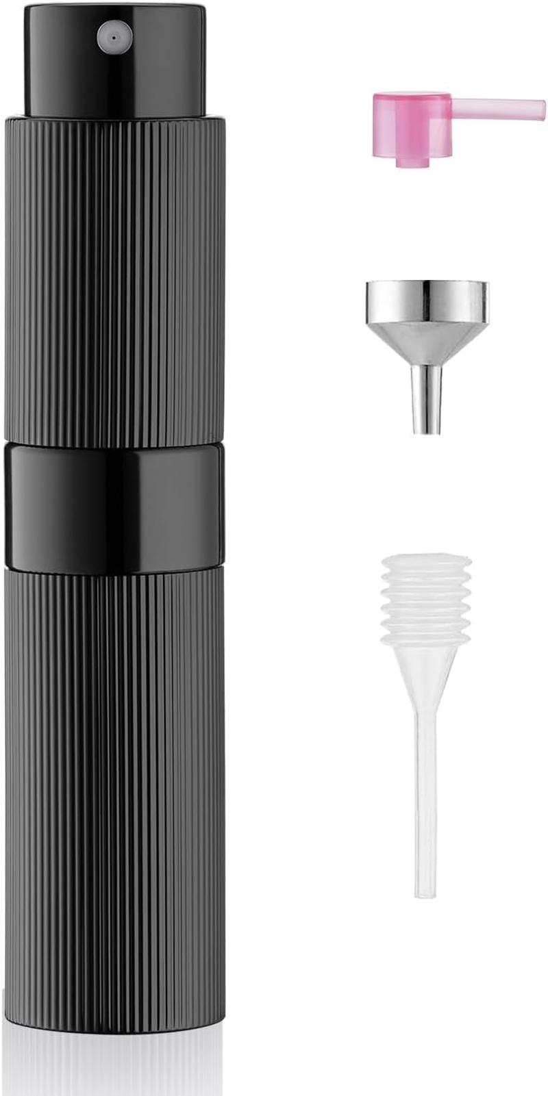 LISAPACK 8Ml Perfume Atomizer Spray Bottle, 1Pcs Travel Cologne Sprayer Refillable, Empty Mini Portable Perfume Dispenser (Black)