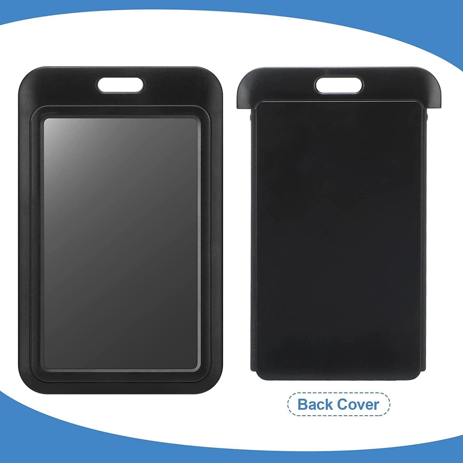 Plastic Vertical ID Badge Holder - Double Sided Hard Rigid Card Case with Slide Open Design - 10Pcs Name Tag Bus Card Holders image number 6