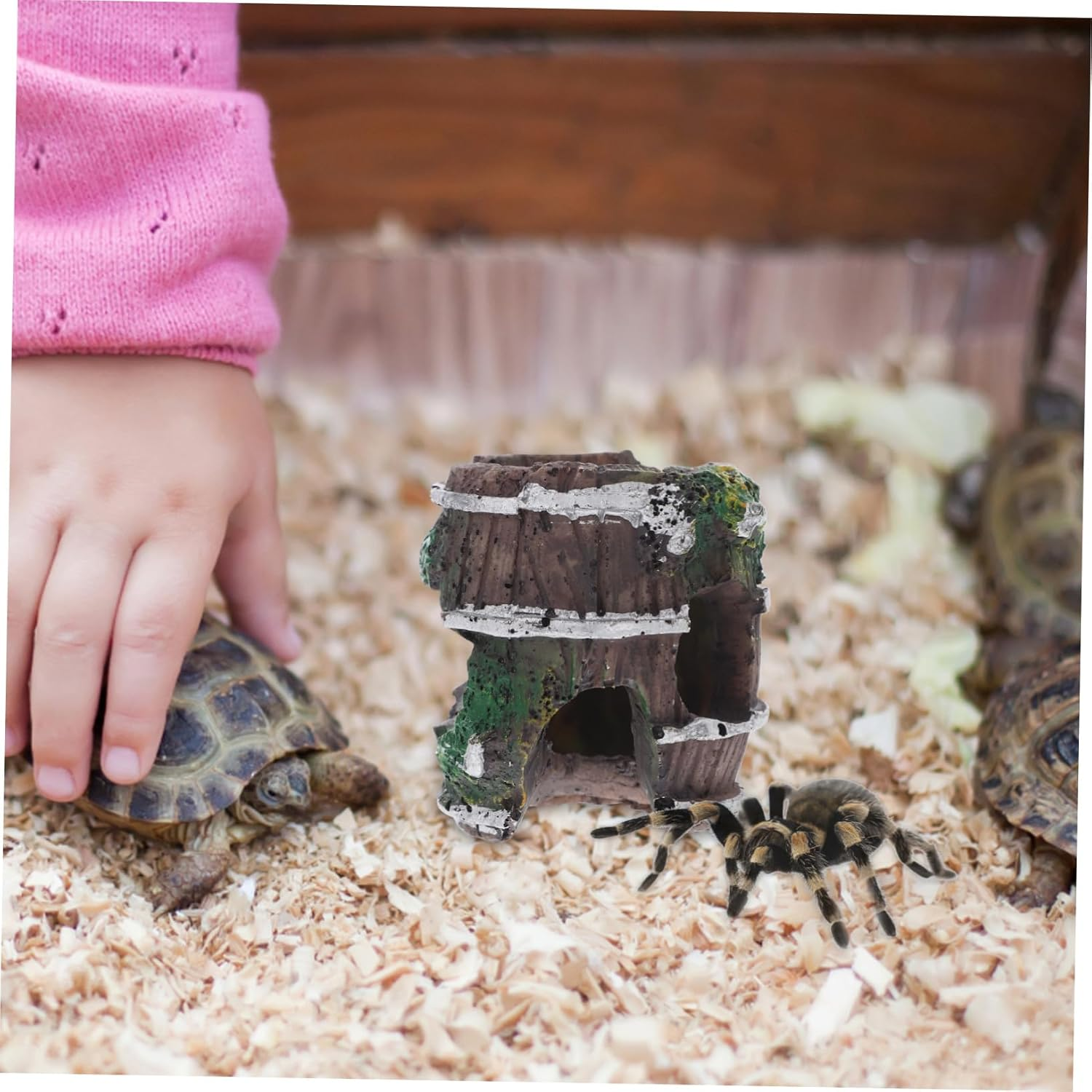 BUGUUYO Reptile Spider Cave Hiding Ornament Fish Tank Shrimp Hideout Abs Material Decor for Pet Habitat Easy Maintenance image number 4