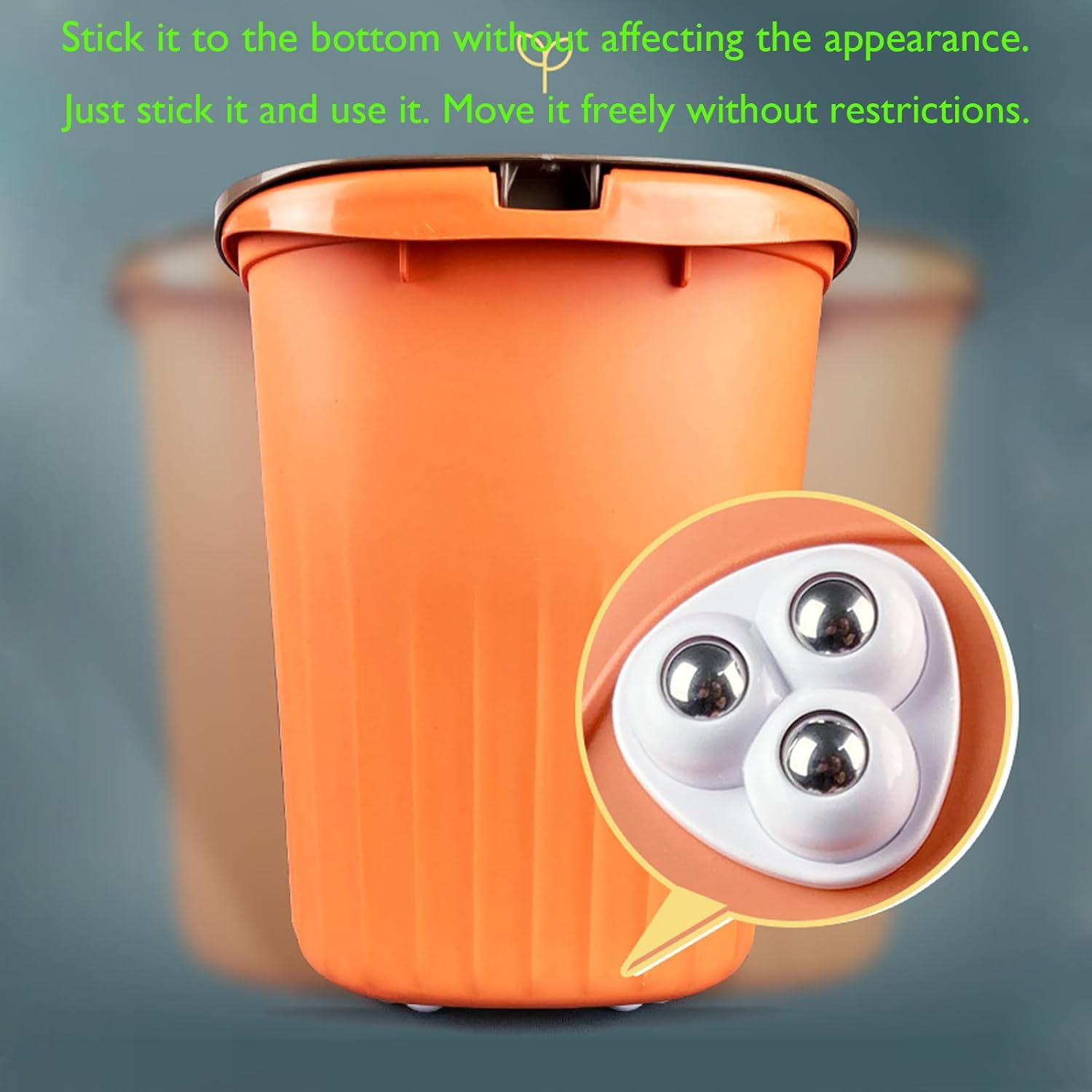 20Pcs Self-Adhesive Mini Caster Wheels, 360&deg; Rotation Stainless Steel Paste Sticky Wheels,Universal Mini Swivel Caster Wheels for Box Bottom Storage Rack Furniture Trash Can (Three Beads) image number 5