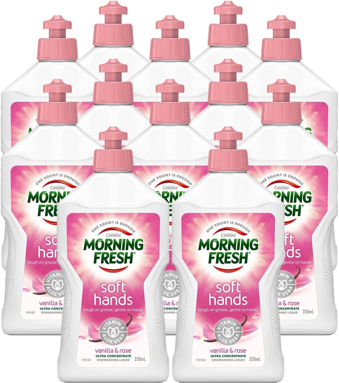 Morning Fresh Vanilla and Rose Soft Hands Dishwashing Liquid 350 Ml (Pack of 12) image number 1
