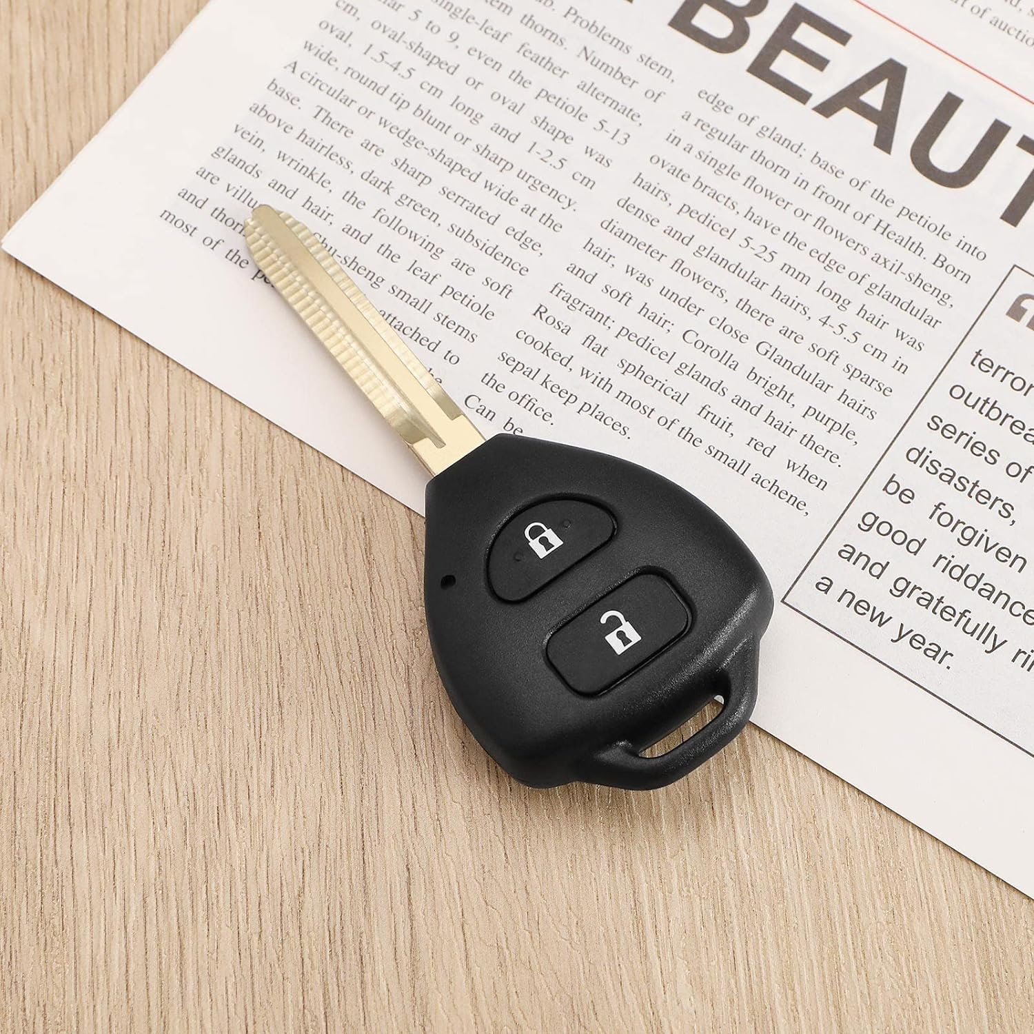 Ecsing 2PCS Car Key Case with Uncut Key Blade Compatible with RAV4 Auris Corolla Hilux Avensis 2 Button Key Fob Shell Housing Replacement Key Cover image number 1