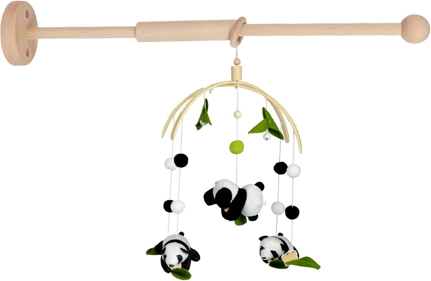 Baby Crib Mobile Arm, Wooden Baby Mobile Hanger with Anti-Slip Design Beech Wood Curved Crib Mobile Holder Hanging Baby Crib Attachment Nursery Mobile Hanger for Crib Nursery Decor image number 6