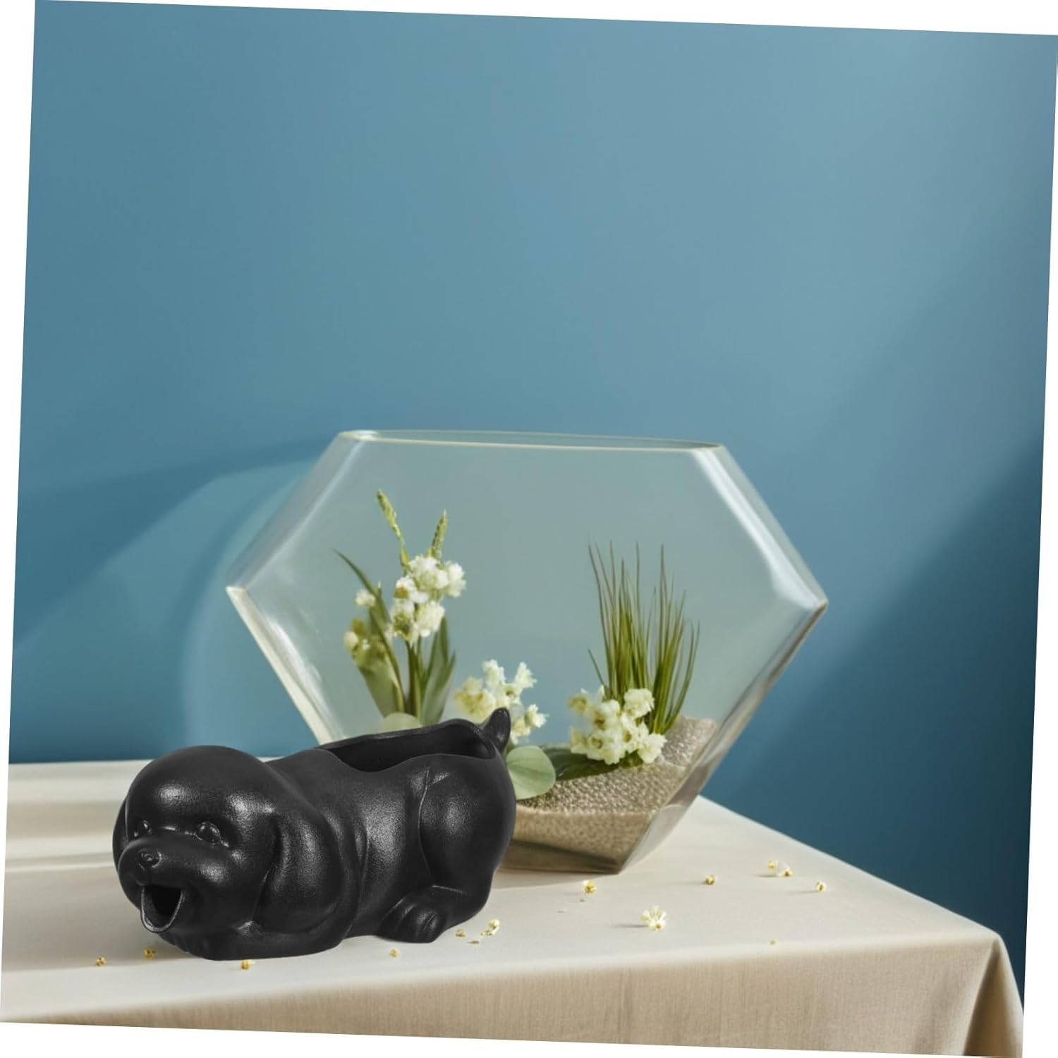 COHEALI Ceramic Table Fountain Outdoor Water Feature Decor Bonsai Fountain Decorative Jar Aquarium Decor Pond Water Feature Black image number 6