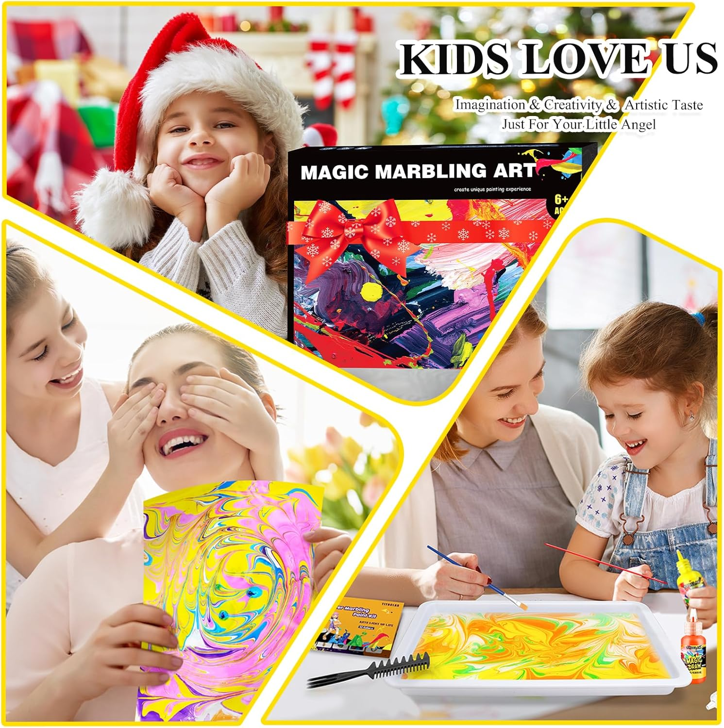 Arts & Crafts for Kids Ages 8-12 6-8 3-5,Water Marbling Paint Kit, Art Supplies for Kids,Birthday Gifts Toys for Girls Boys 3+Year Old image number 2