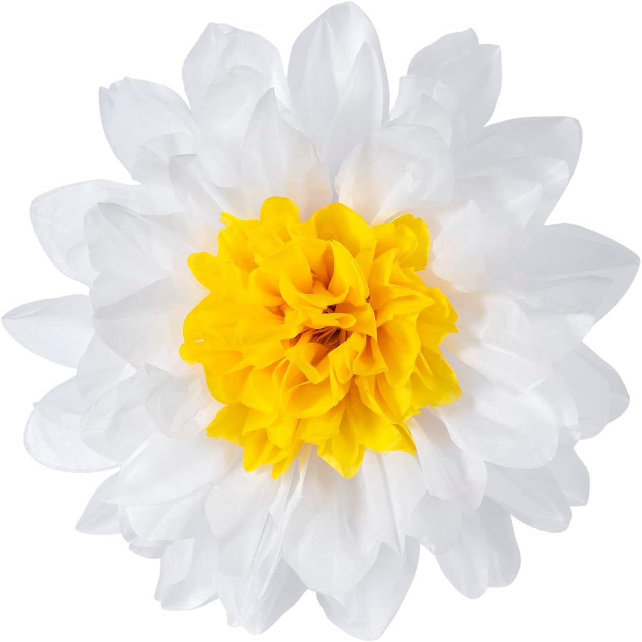 MISU Sunflowers Party Decorations Yellow Tissue Pom Poms Paper Flowers for Classroom Baby Shower Wedding Birthday Party Backdrop Home Decoration, 10 Inch, Pack of 18