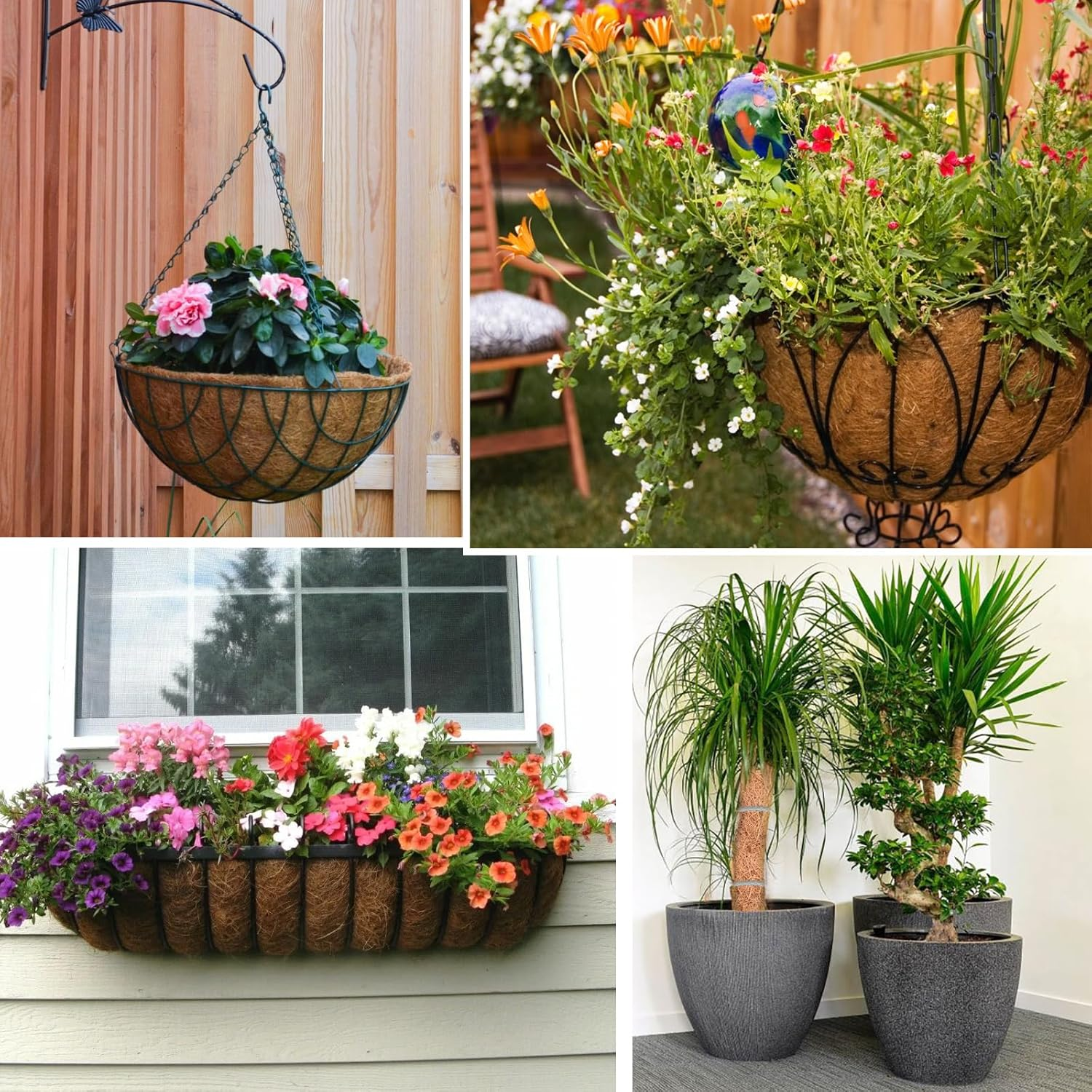 Fengaim 1M*0.5M/39.4" X 19.7" Coco Hanging Basket Liner Coconut Growing Mat Garden Plant Flowerpot Coconut Fibre Matting Liner Roll for Patio Containers Wall Troughs Reptile Carpet Lizard Cage Mat image number 2