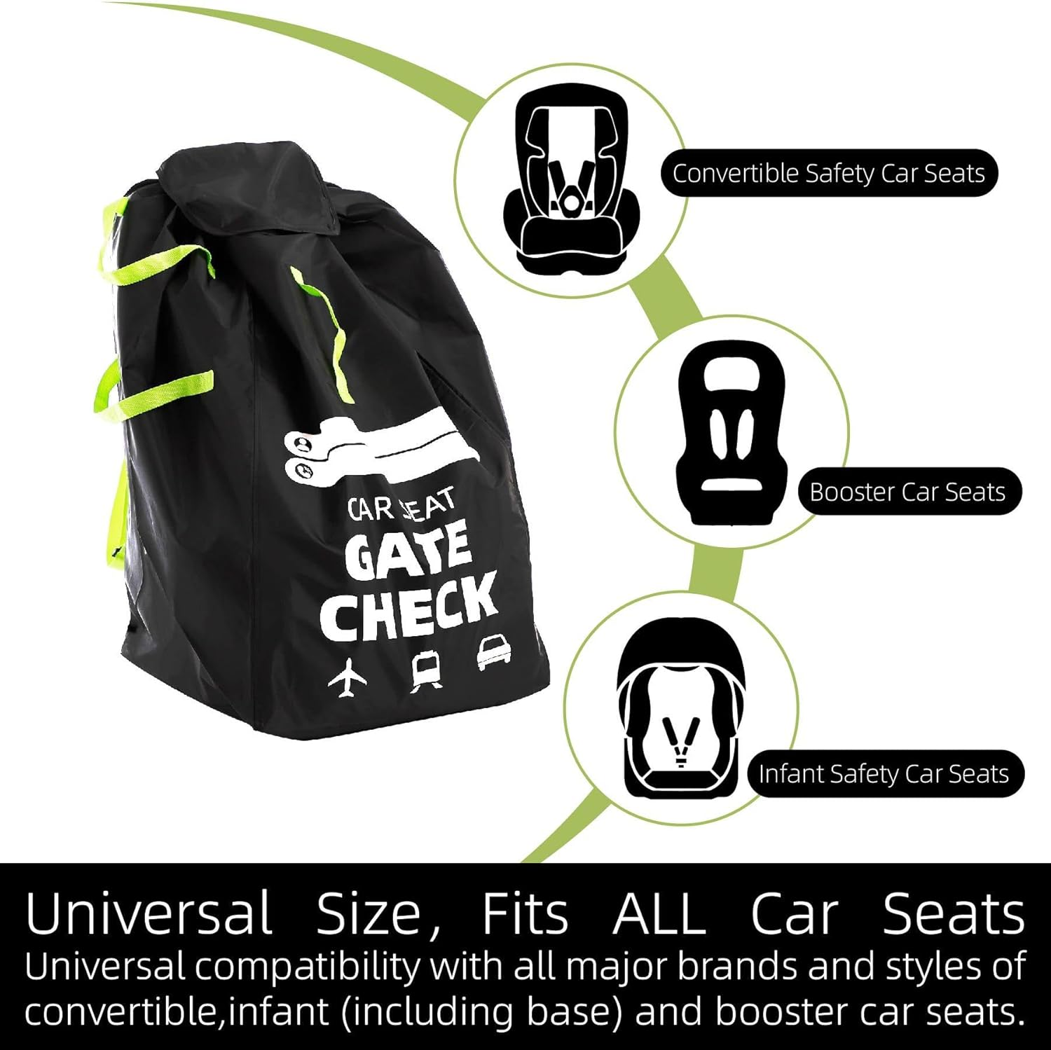 Car Seat Bags for Air Travel- Large Tear Resistant Gate Check Bag for Airplane, Large Pushchair Cover with Shoulder Strap,Durable Travel Cover Bag image number 4