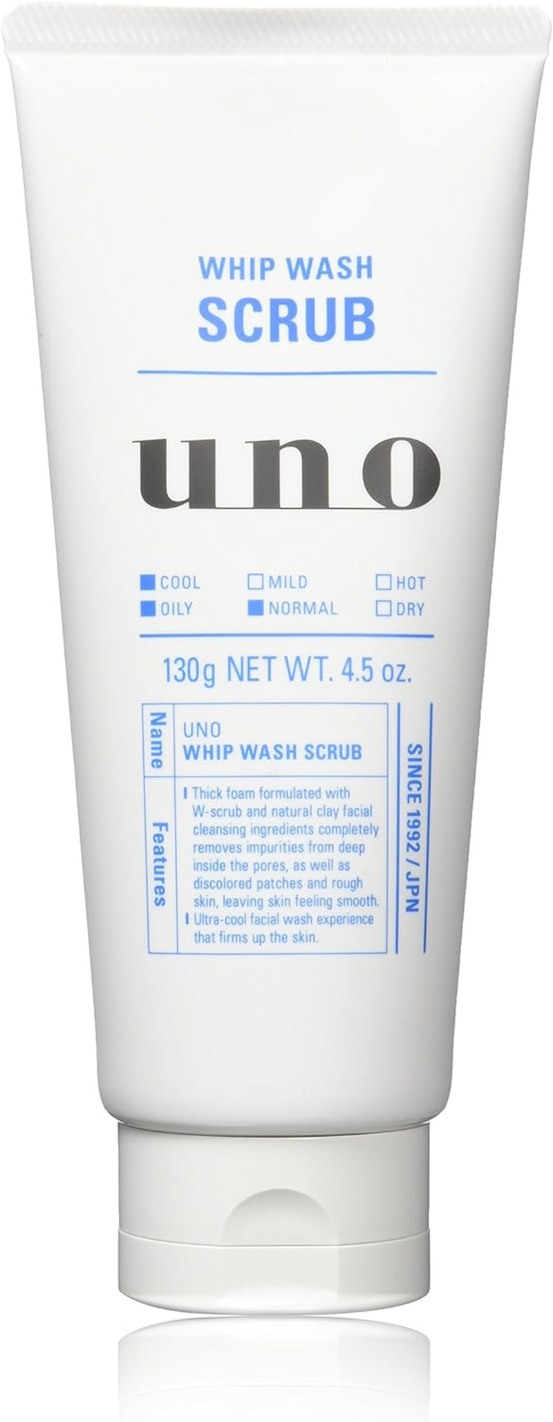 Shiseido Uno Men'S Scrub Whip Wash Cleanser Oil 130 G