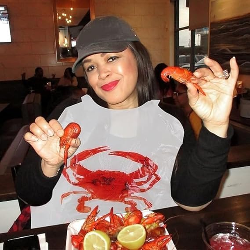 Crab Bibs 25 Pack, Disposable Lobster Bibs for Adults, Plastic Funny Bibs for Seafood Boil Party image number 1