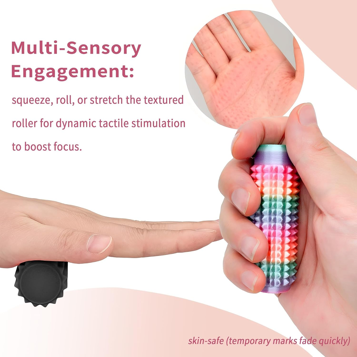 2 Pcs Little Ouchies Pain Fidget Toy, Pocket Quite Fidget Toys for Adults & Teens, 3D Printed Keychain Sensory Toy for Stress Anxiety Relief & Focus,Spiky Grippie Stim Keychain Toy Office Workers Gift image number 6