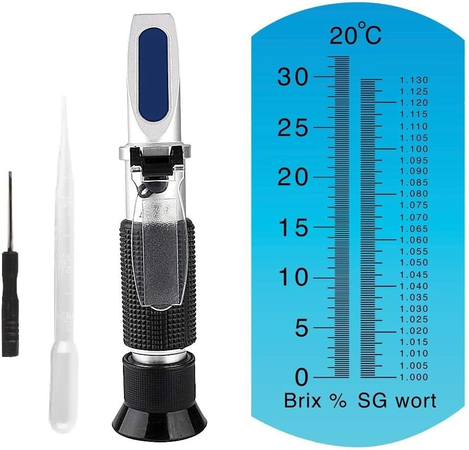 Brix Refractometer with Atc,Digital Handheld Refractometer for Beer Wine Brewing, Dual Scale-Specific Gravity 1.000-1.130 and Brix 0-32% image number 2