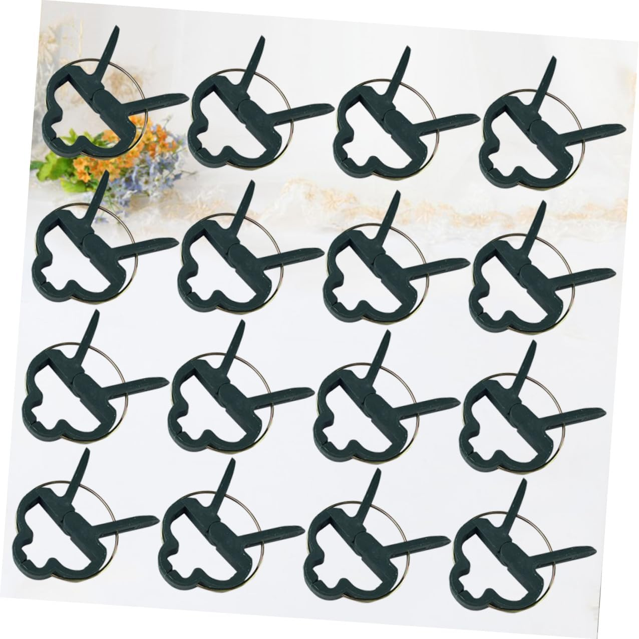 SHINEOFI 80PCS Large Plant and Flower Clips Garden Stem Support Clamps for Vines Stalks PE Material Protective Tree Clips for Climbing Plants and Outdoor Use image number 5
