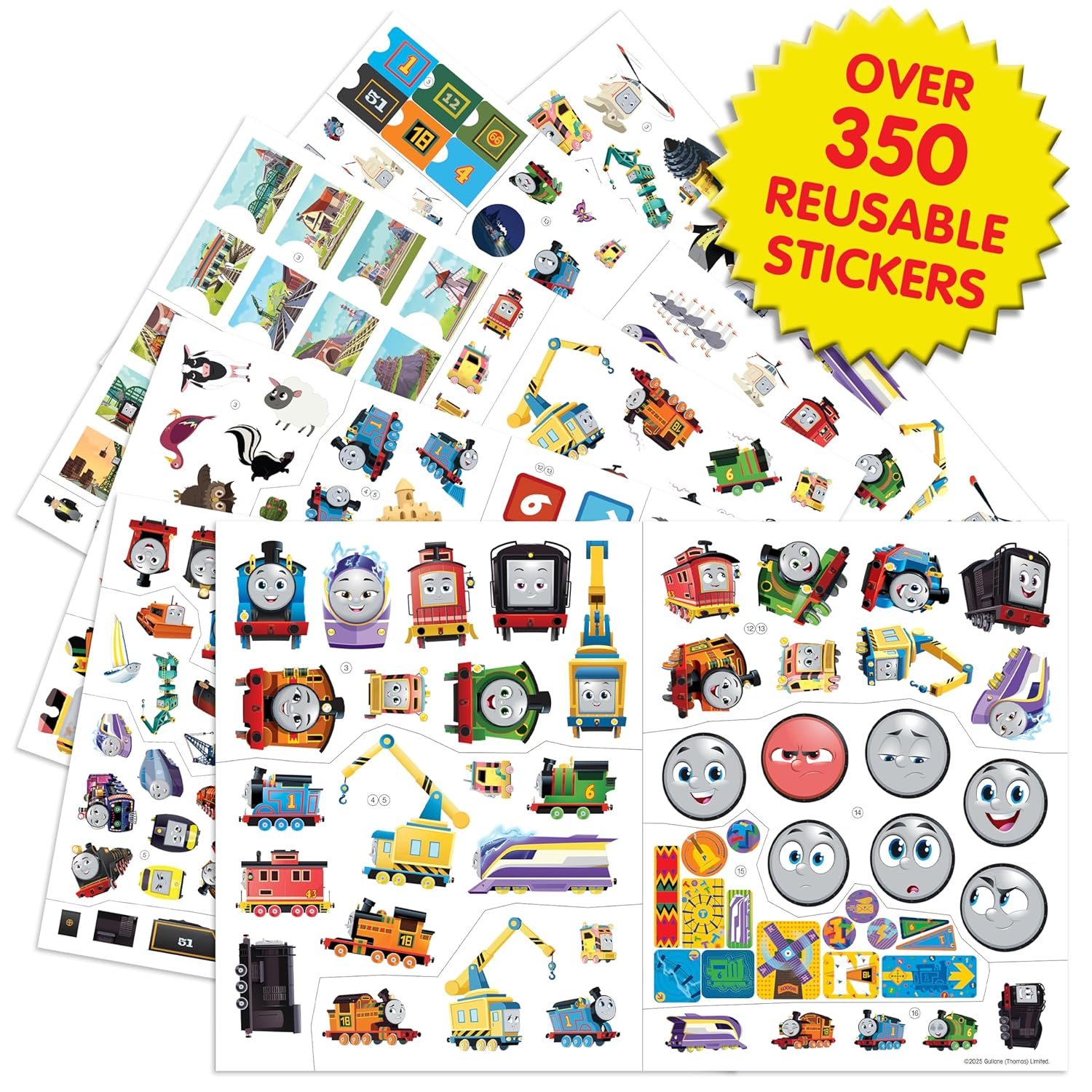 Thomas & Friends Sticker Book Treasury - Activity Books for Kids, 350 Reusable Stickers, 96 Pages of Fun image number 1