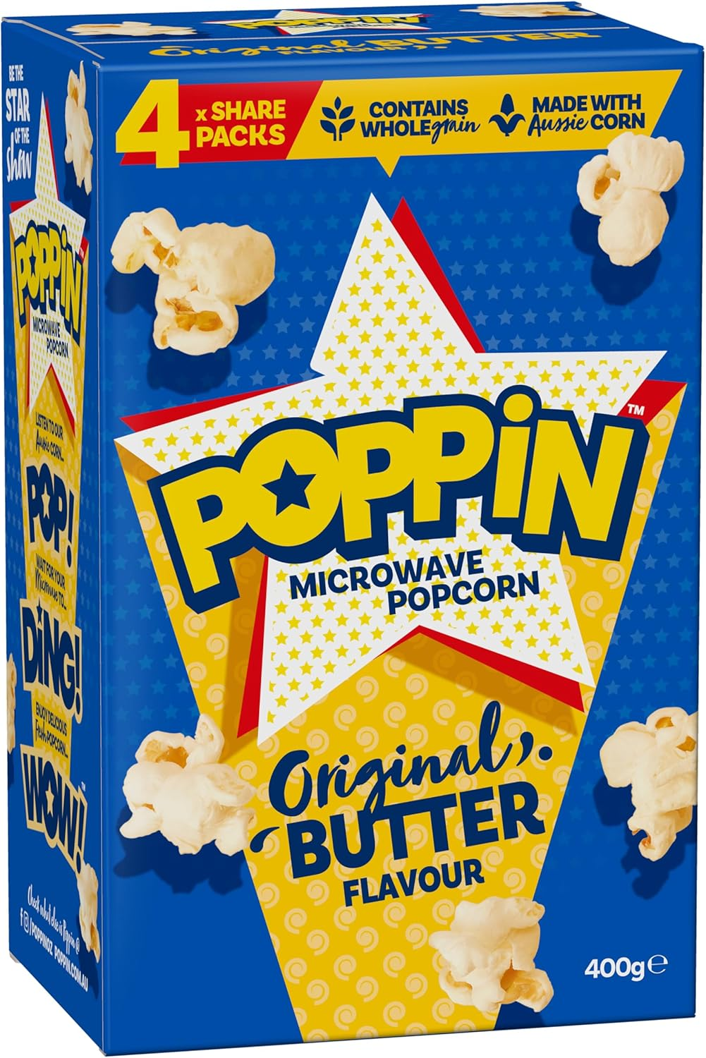 Poppin Microwave Popcorn Original Butter 100G X 4 Multipack Box X 4 (1,600G Total) image number 5