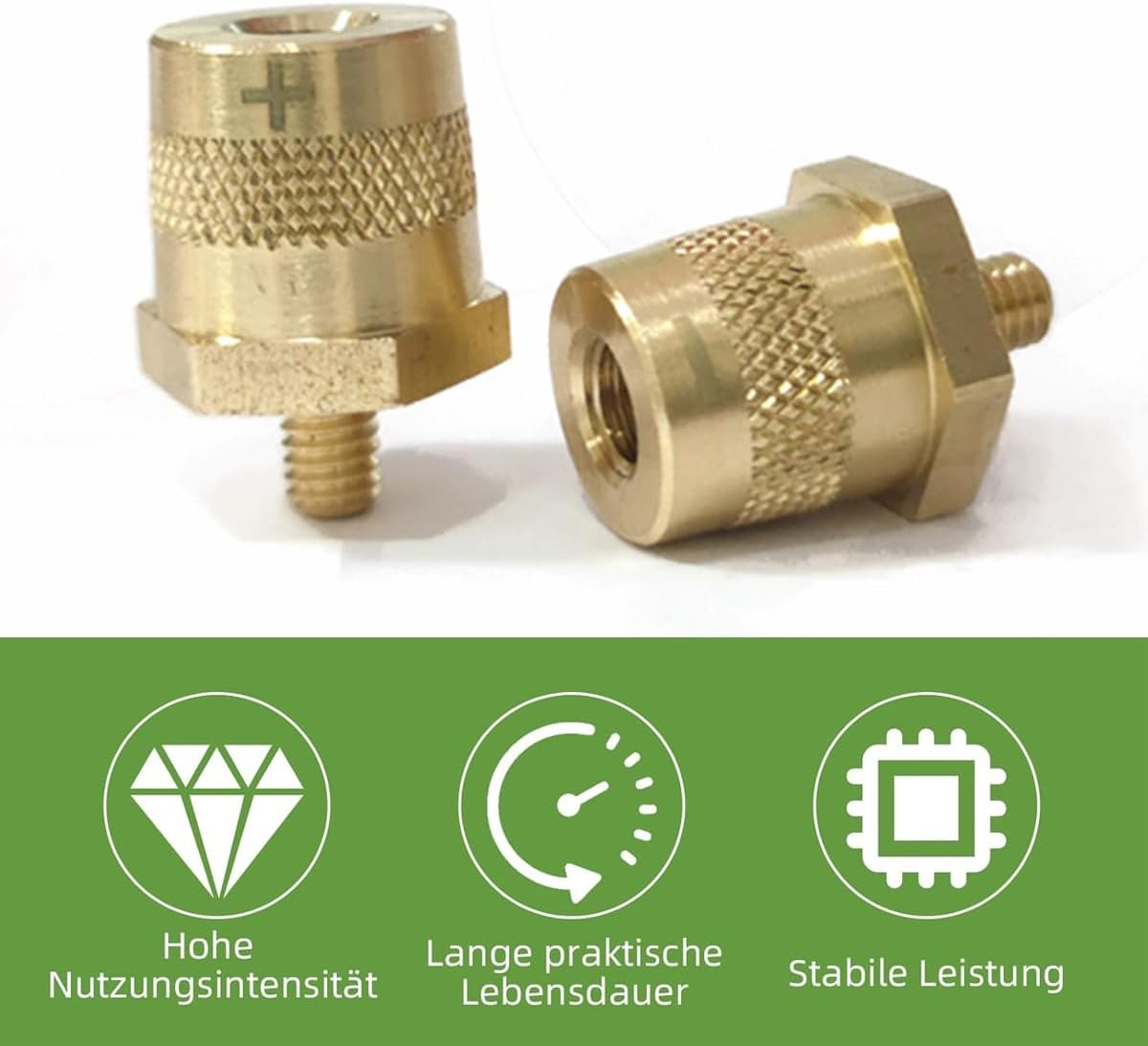 1 Pair (2PCS) Brass Battery Terminal Connectors with Stainless Screws | M6/M8/3/8 Inch Post Adapters | High Conductivity and Corrosion Resistance image number 1