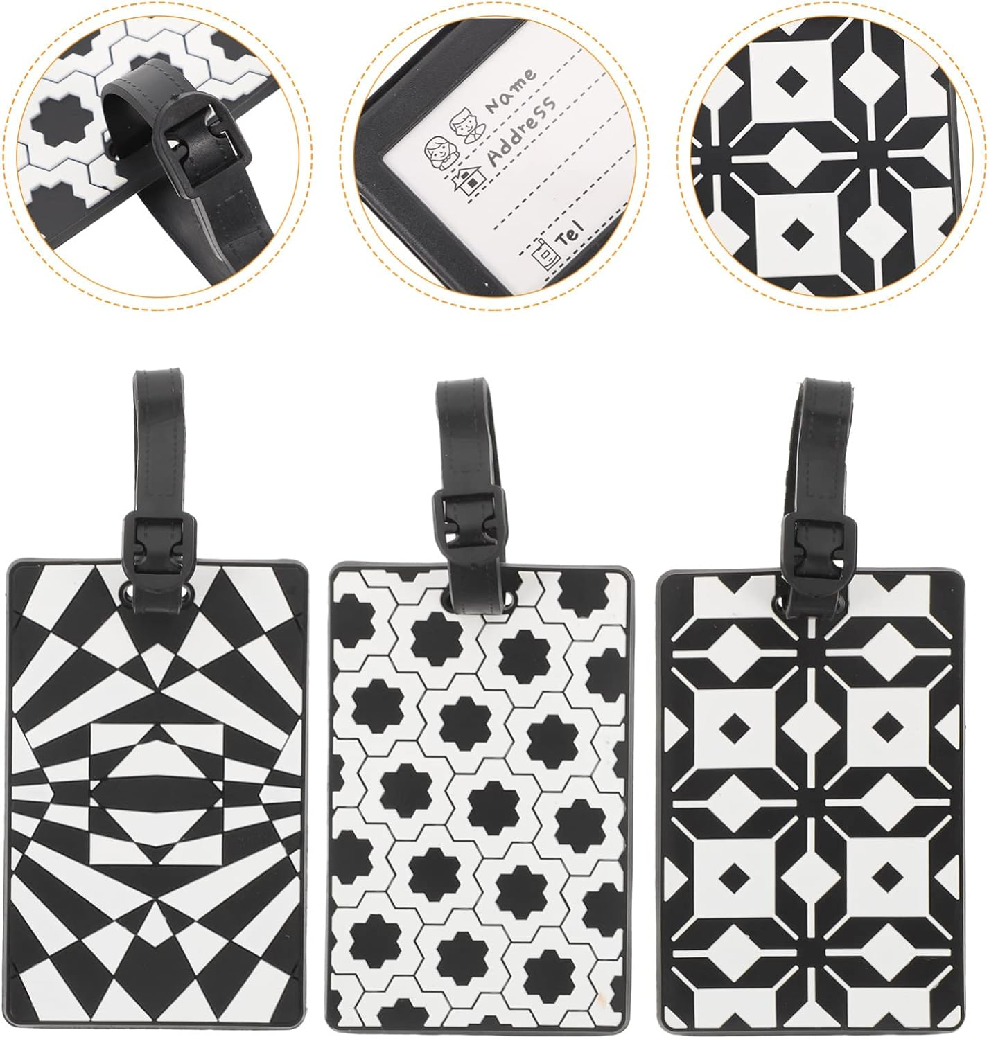 SOESFOUFU 3Pcs Travel Essential Luggage Tag Bright Colors for Airport Baggage Security Random Style image number 2