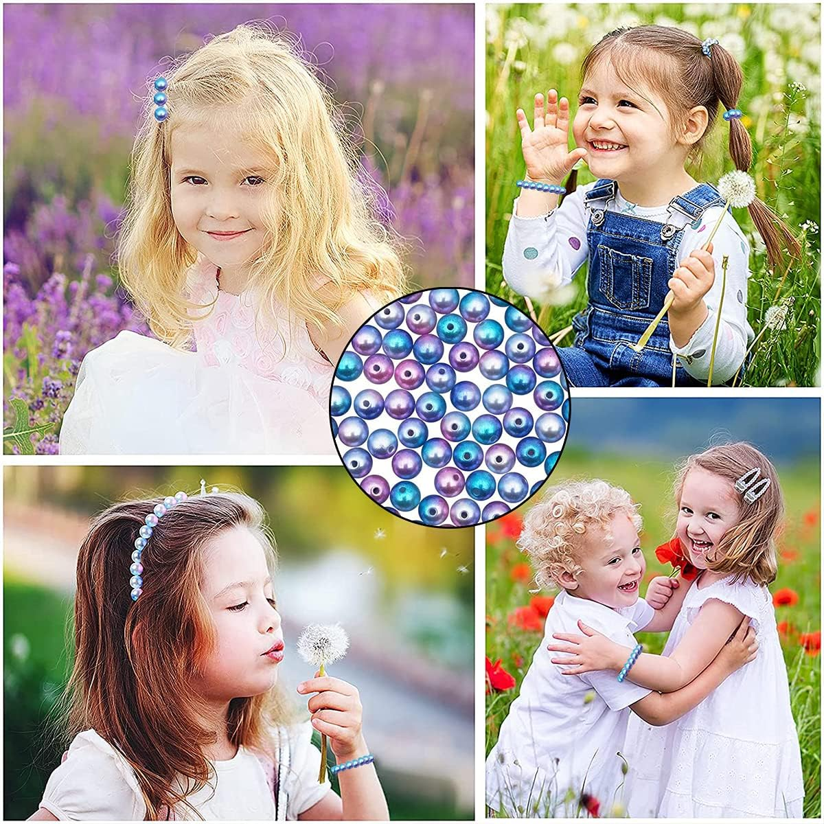 WELANE Pearl Beads, 1000 PCS Gradient Pink Loose Beads for Jewelry, Crafts Making (6Mm/0.23In)