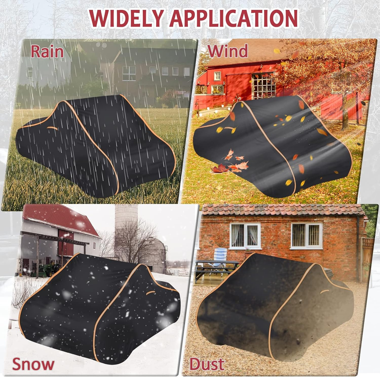 Starknightmt Ryker Cover Upgraded Waterproof Full Cover Compatible with Can-Am Ryker 900/600/Sport/Rally Edition Accessories Heavy-Duty 420D All Wealther Protection Covers image number 4