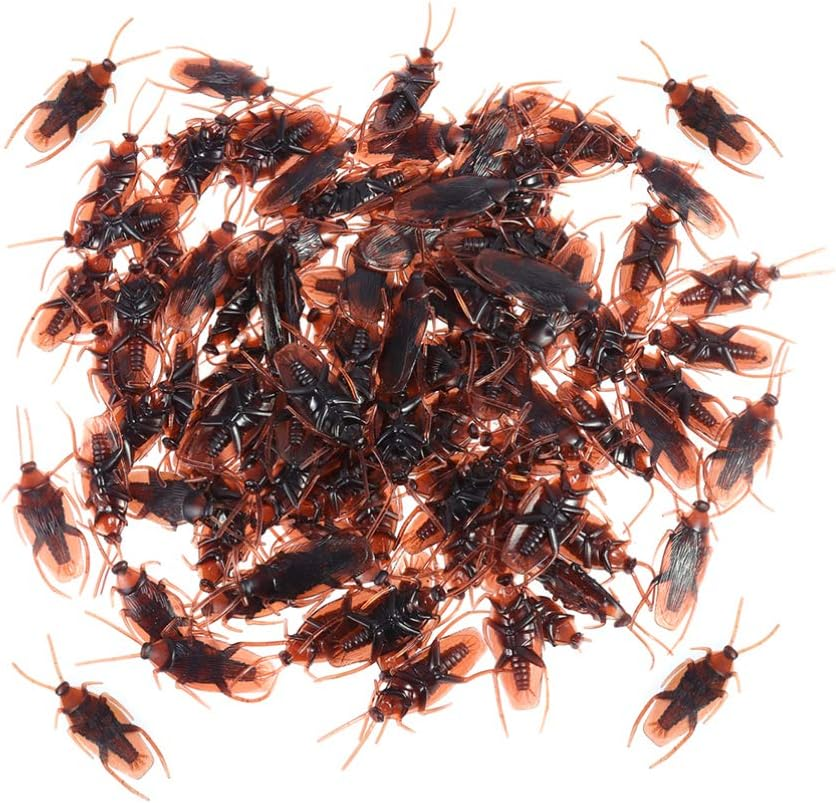 Toddmomy Prank Fake Roaches 150Pcs Realistic Roaches Fake Cockroaches Pranks Bugs Trick Joke Toys for Halloween Party image number 5