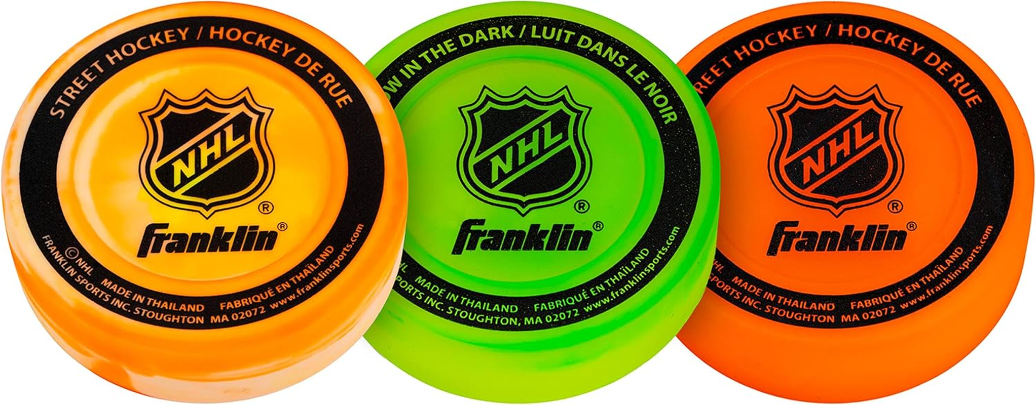 Franklin Sports NHL Street Hockey Balls - No Bounce Outdoor Street + Roller Hockey Balls - Official Size for Youth + Adult Street Hockey - Assorted Colors - 1, 3, and 15 Bulk Packs image number 3