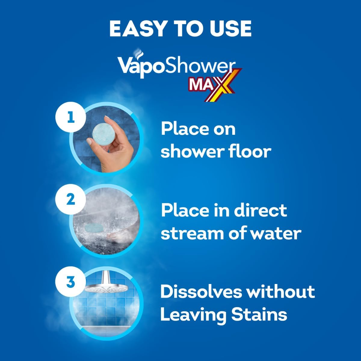 Vicks Vaposhower Max, 4 Shower Tablets &ndash; Breathe Easy image number 3