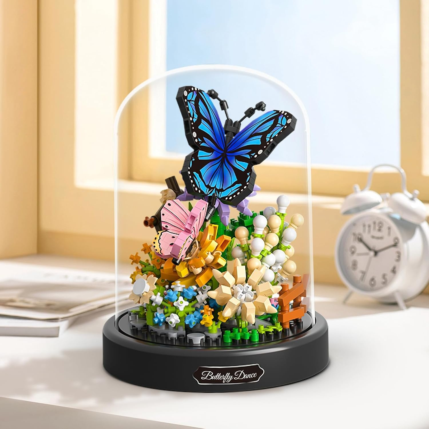 WINNER SPACE Butterfly Flower Bouquet Building Kit for Adults, Animals Flowers Botanical Collection Mini Building Blocks Set, Valentine'S Day for Her Mom Women Wife Girlfriend (530 PCS, Blue) image number 2