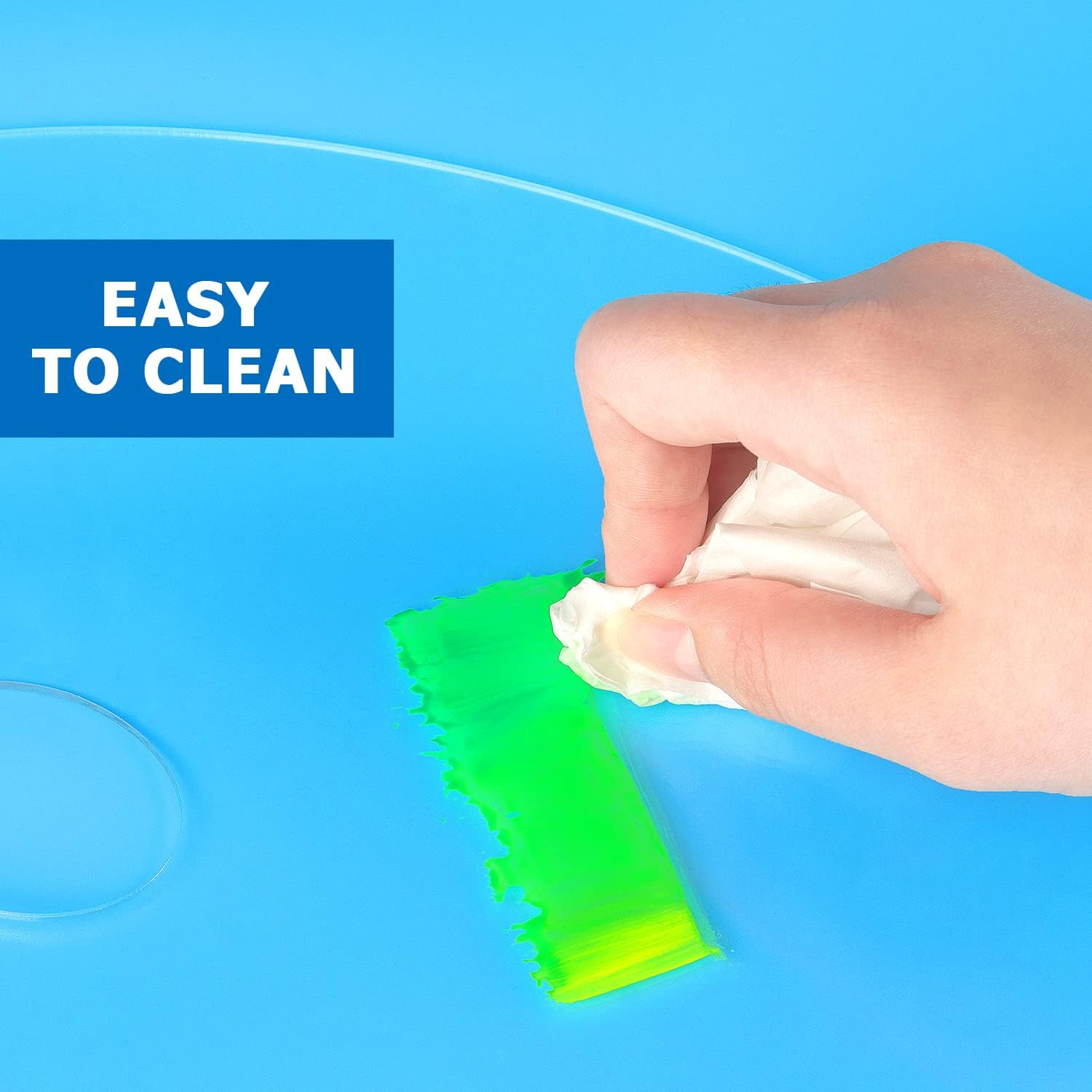 Tamaki 2 Pack 11.8 X 7.9 Inch Acrylic Paint Palette with Thumb Hole, Clear, Transparent Rectangular & Oval Acrylic with Thumb Hole image number 5