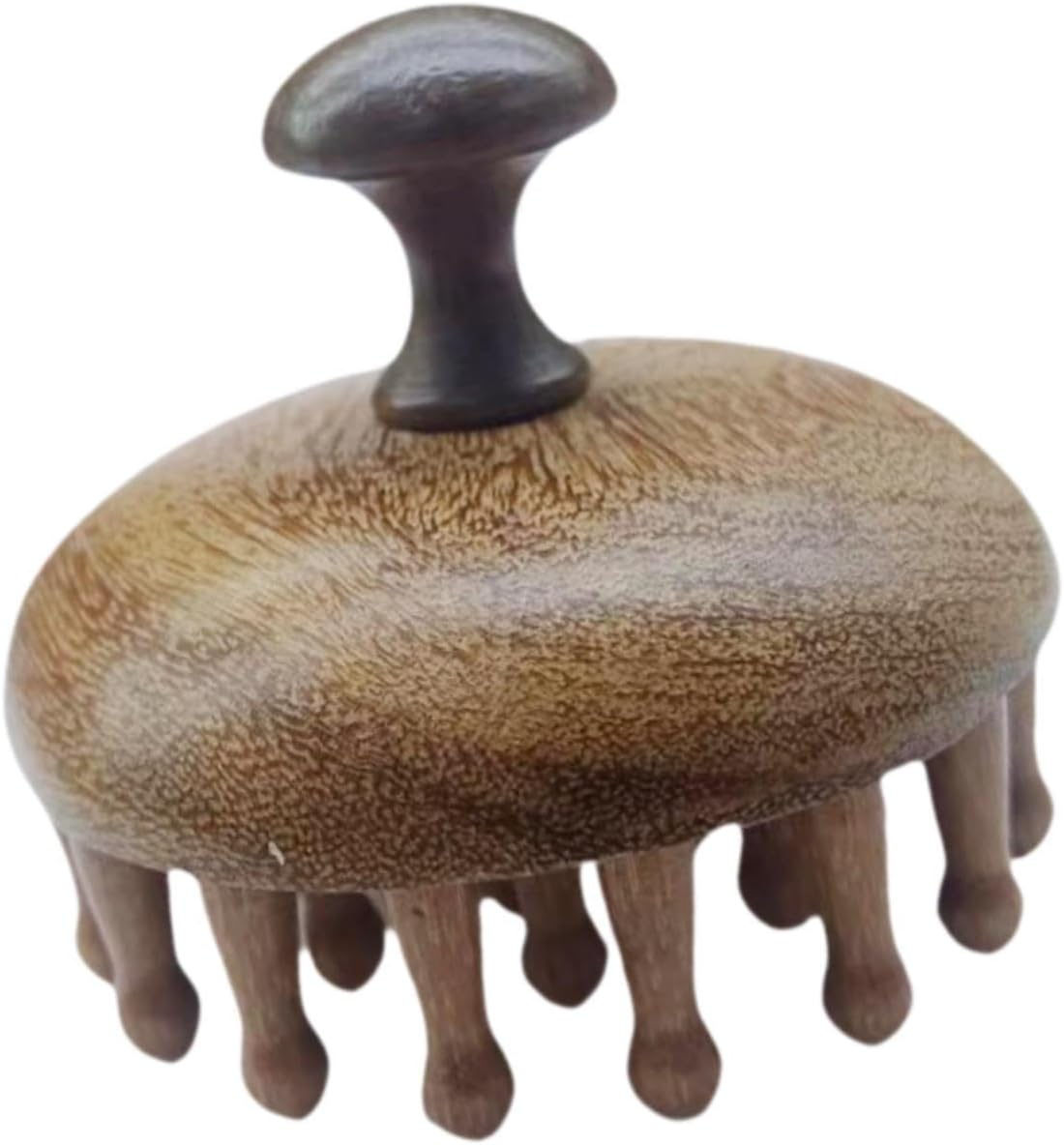 JAYIOLA Wooden Scalp Massage Comb round Wide Tooth Shampoo Scrubber image number 1