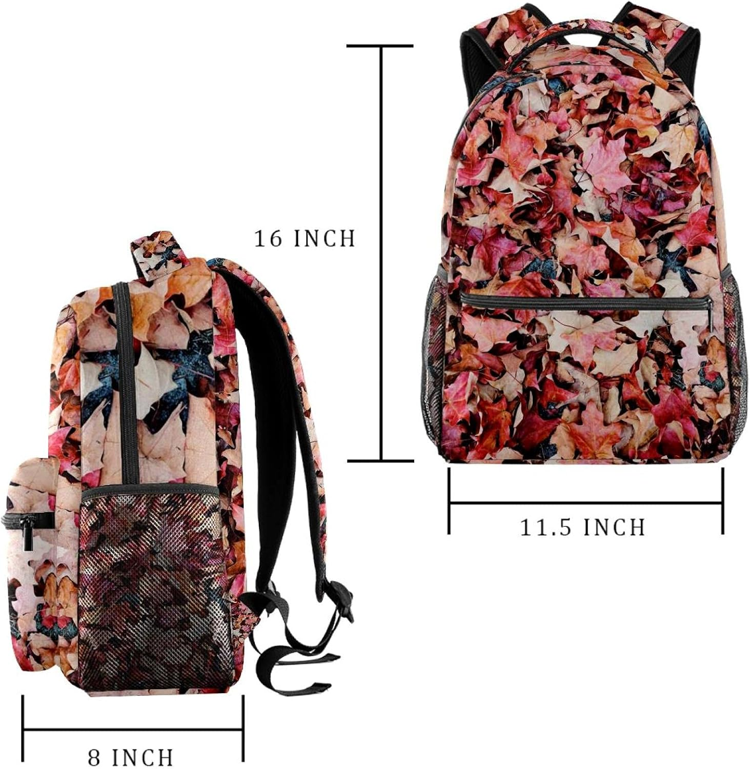 Maple Leaves Backpack Students Shoulder Bags Travel Bag College School Tote Backpacks image number 1