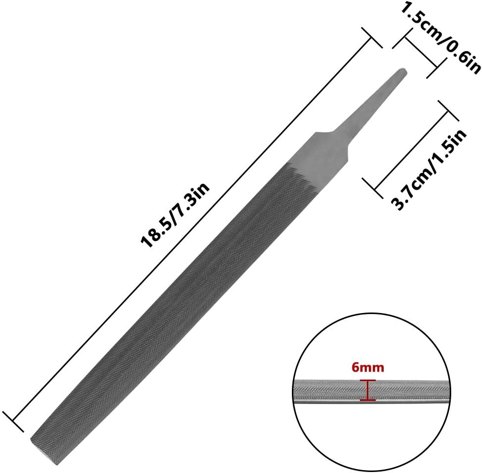 (6'' Half round File) - KALIM Half round Medium Cut File, Double Cut Teeth, 15Cm Length, Made of High Carbon Steel, Hand File without Handle Suitable for Wood, Metal, Sharpening, Etc. image number 5