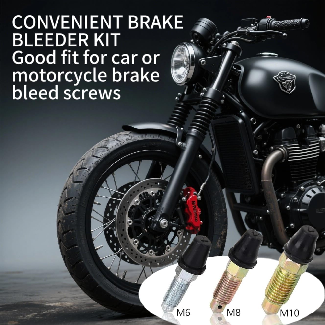 Brake Bleeder-One Way Check Hose Valve, 2PCS Brake Bleeding Kit Including Corrosion-Resistant Hose Aluminum Pump Valve Body for Car, Motorcycle with Operation Gloves image number 5