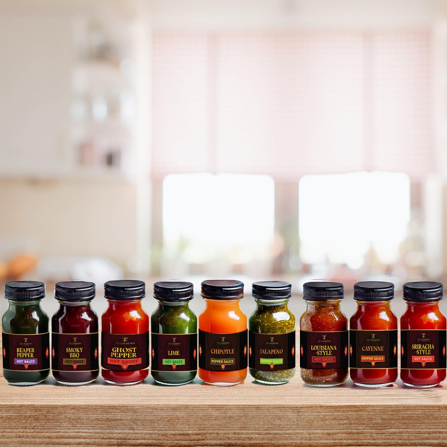 Tilz, Hot Sauce Gift Sets |24 Hot Sauce Bottles, Sampler, Chilli Sauce, Food Gifts for Men |Sriracha, Jalapenos, Garlic, Cayenne Pepper, ⁠Scotch Bonne, ⁠BBQ, Chipotle |Christmas Gifts Men, Women image number 4