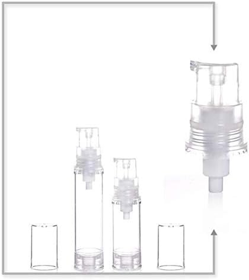 12Pcs Clear Plastic Airless Vacuum Pump Bottle Empty Refillable Cosmetic Makeup Sample Packing Cream Lotion Toiletries Liquid Storage Containers Vial Pots Perfect for Travel(10Ml/0.34Oz) image number 1