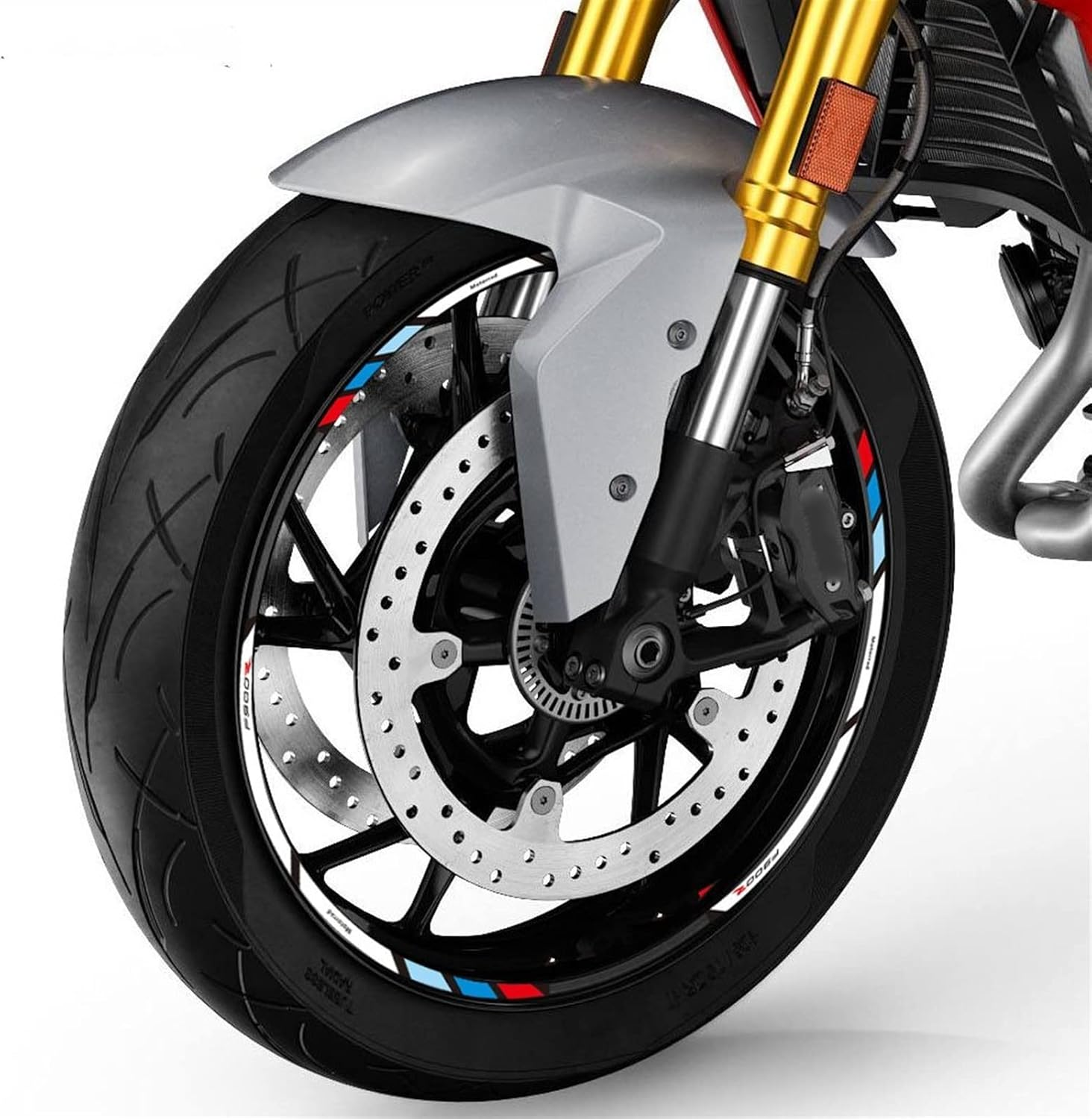 Stickers Motorcycle Front and Rear Tire Rim Reflective Decals Waterproof Stickers Accessories Logo for BMW K1300R K1300 R (Color : White) image number 4