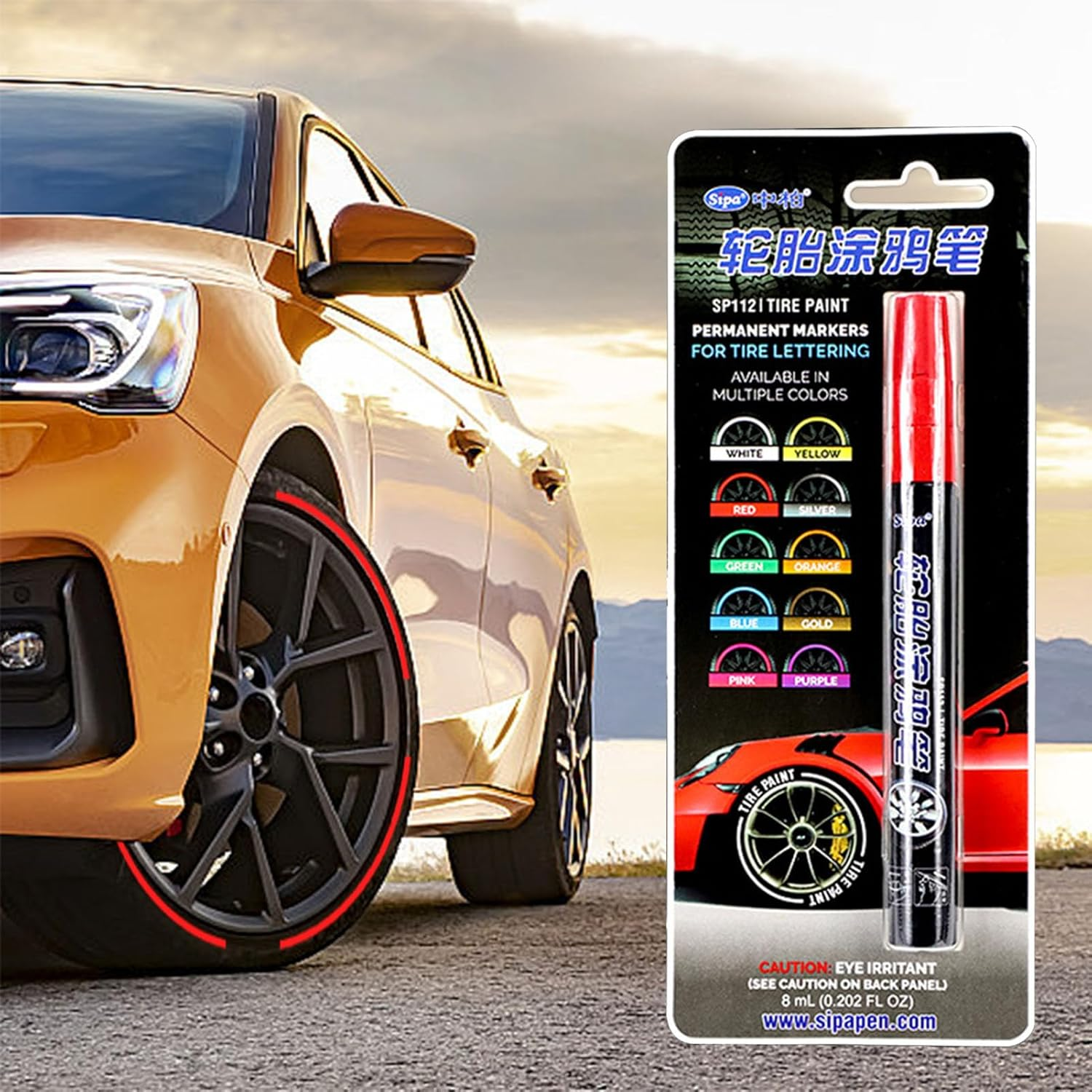 Tire Paint Pen - Waterproof Marker, Auto Wheel, Smooth Ink | Quick Dry Paint Pen, Multi Color Tool (For Tires, Glass, Stones, Canvas Shoes, Outdoor Courtyard Projects) image number 2