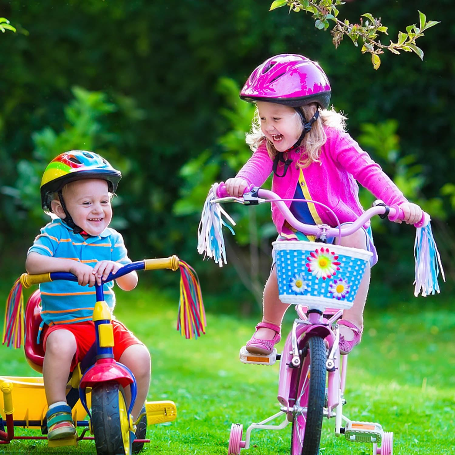 PLATT Kid'S Bicycle Handlebar Streamers Colorful Ribbons Tassel for Girls Boys Bicycle Handlebar Scooter Handgrip (1Pair) image number 1