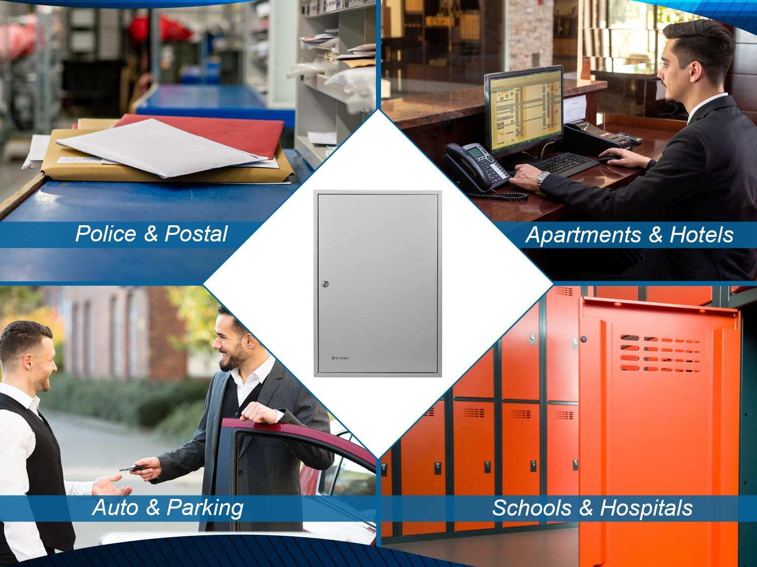 Barska 150 Position Key Cabinet with Key Lock, Grey image number 4