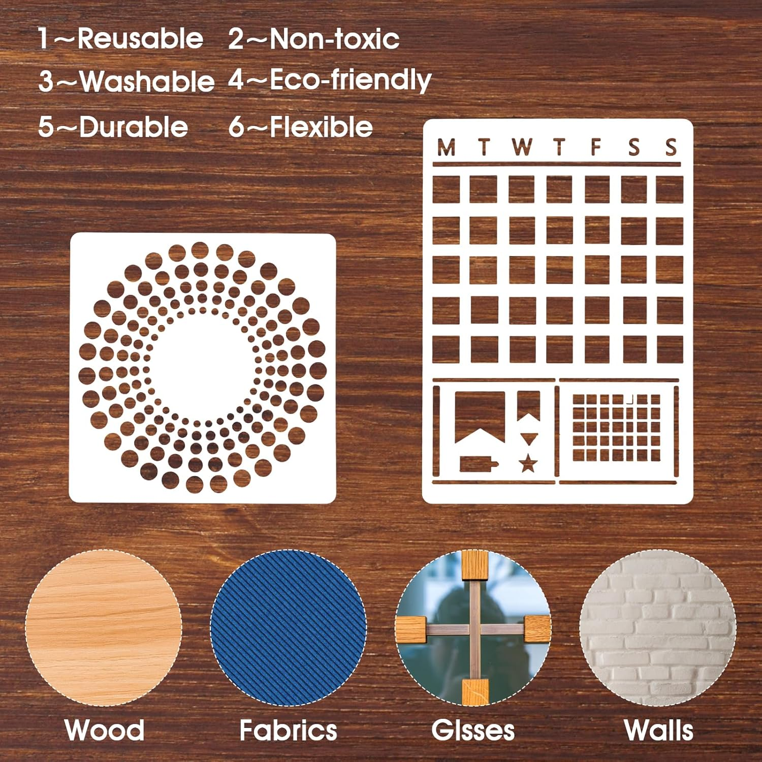 16 Pcs Journal Stencils Bullet Dotted Journals Supplies Happy Planner Stencil Drawing Templates Accessories Kit for Create Calendars Schedule Journaling DIY Notebook Cards Scrapbook Decorations image number 5