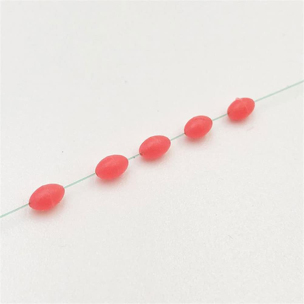 300Pcs Float Rubber Stopper Fishing Rubber Bobber Beads Stopper Bean Fish Line Accessories for 2.5-5.0 Line Red image number 4
