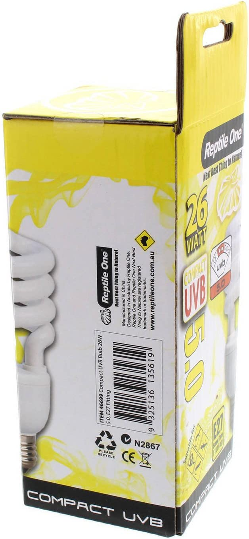 Reptile Compact UVB Globe 26W UVB 5.0 E27 Fitting Stimulates Activity Appetite image number 2